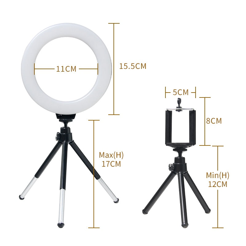 Adjustable USB Ring Light for Live Streaming and Video Recording